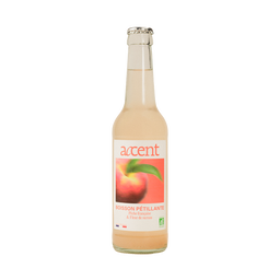 Boisson pétillante pêche et fleur de sureau bio