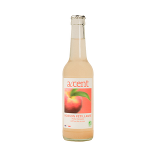 Boisson pétillante pêche et fleur de sureau bio