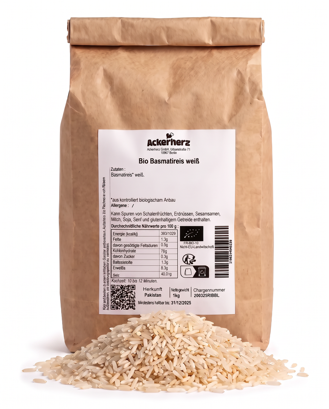 Bio Basmatireis weiß 1 kg