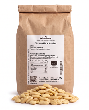 Bio blanchierte Mandeln 250 g