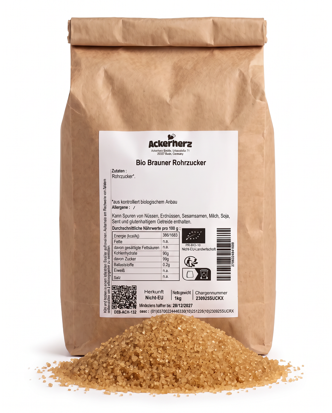 Bio Rohrohrzucker dunkel 1 kg