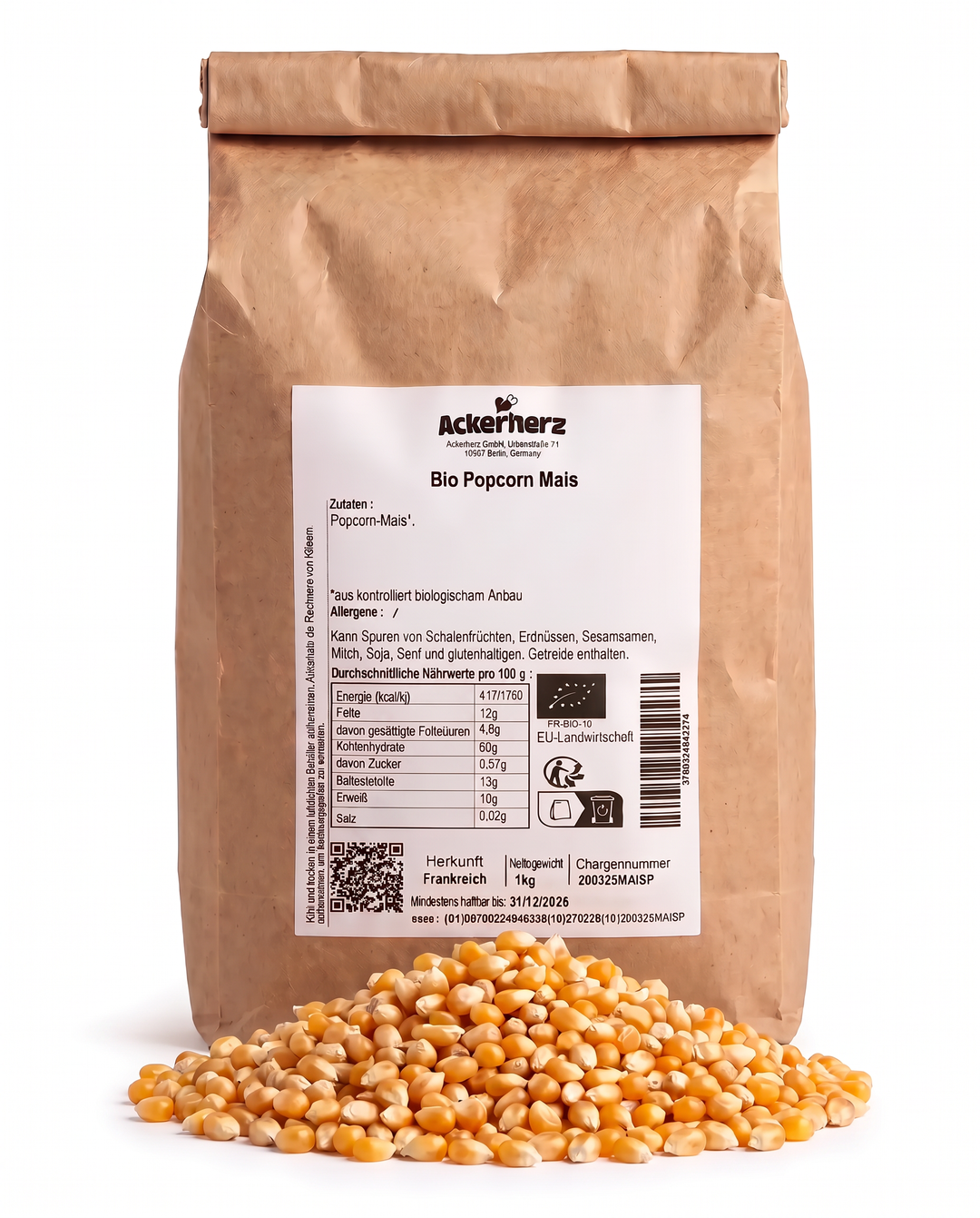Bio Popcorn Mais 1 kg