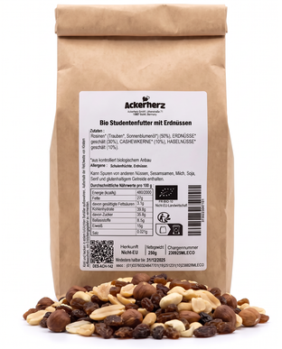 Bio Studentenfutter mit Erdnüssen 250 g