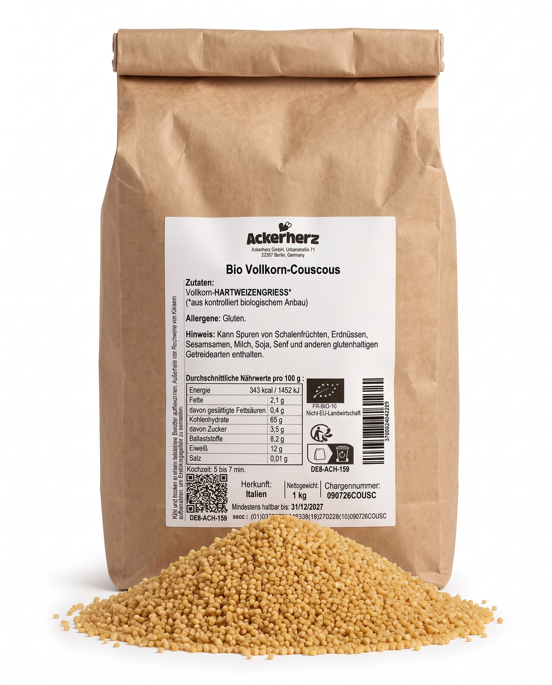 Bio Vollkorn-Couscous 1 kg