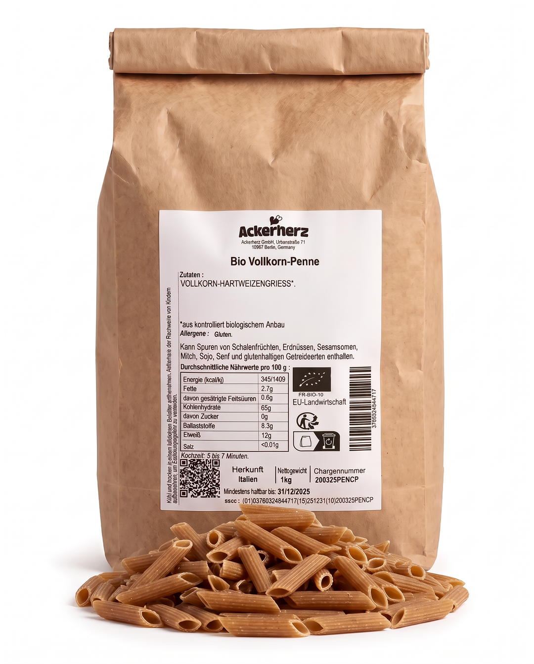 Bio Vollkorn-Penne 1 kg
