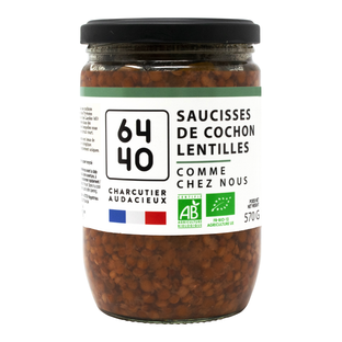 Saucisses de Cochon Lentilles Bio