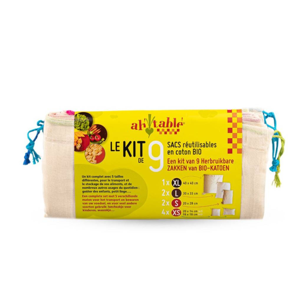 Sacs à vrac - XL, L, S et XS x 9