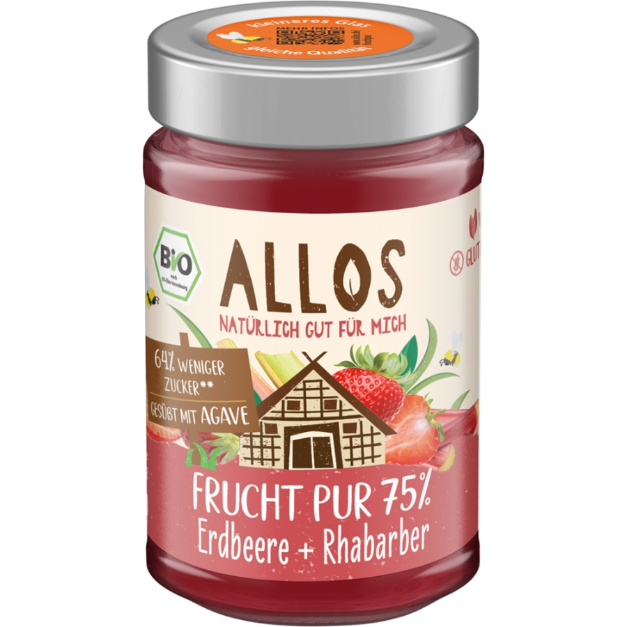 Bio Frucht Pur 75% Erdbeere-Rhabarber