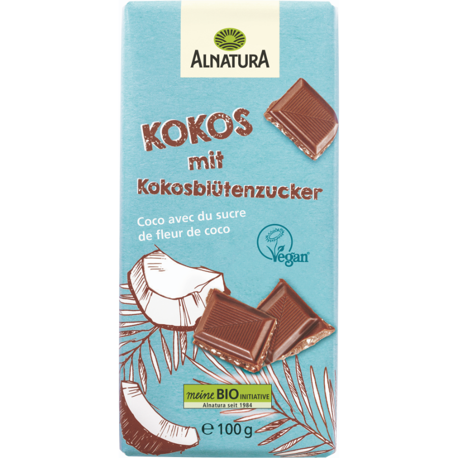 Bio Schokolade mit Kokosblütenzucker, vegan