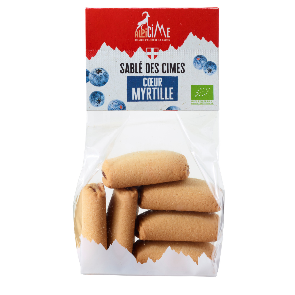 Biscuits sablés coeur myrtille bio