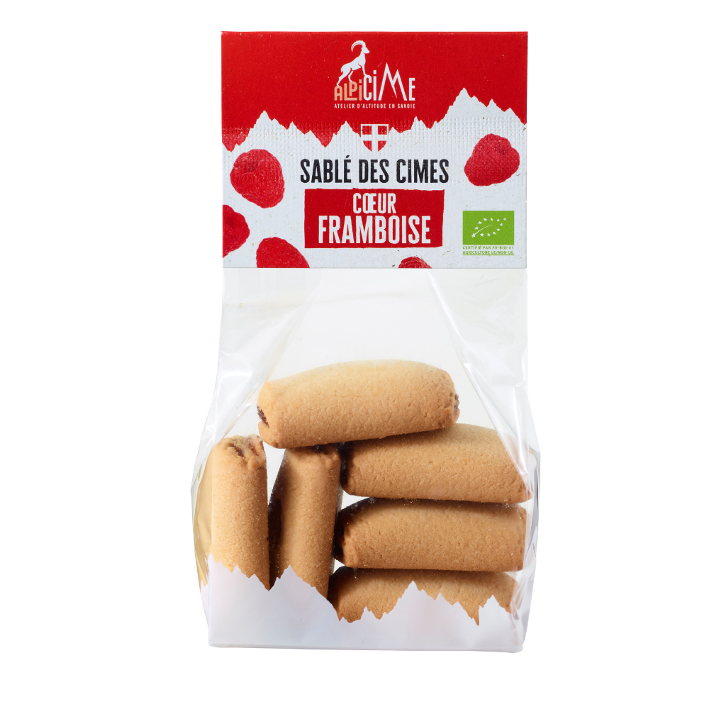 Biscuits sablés couer framboise bio