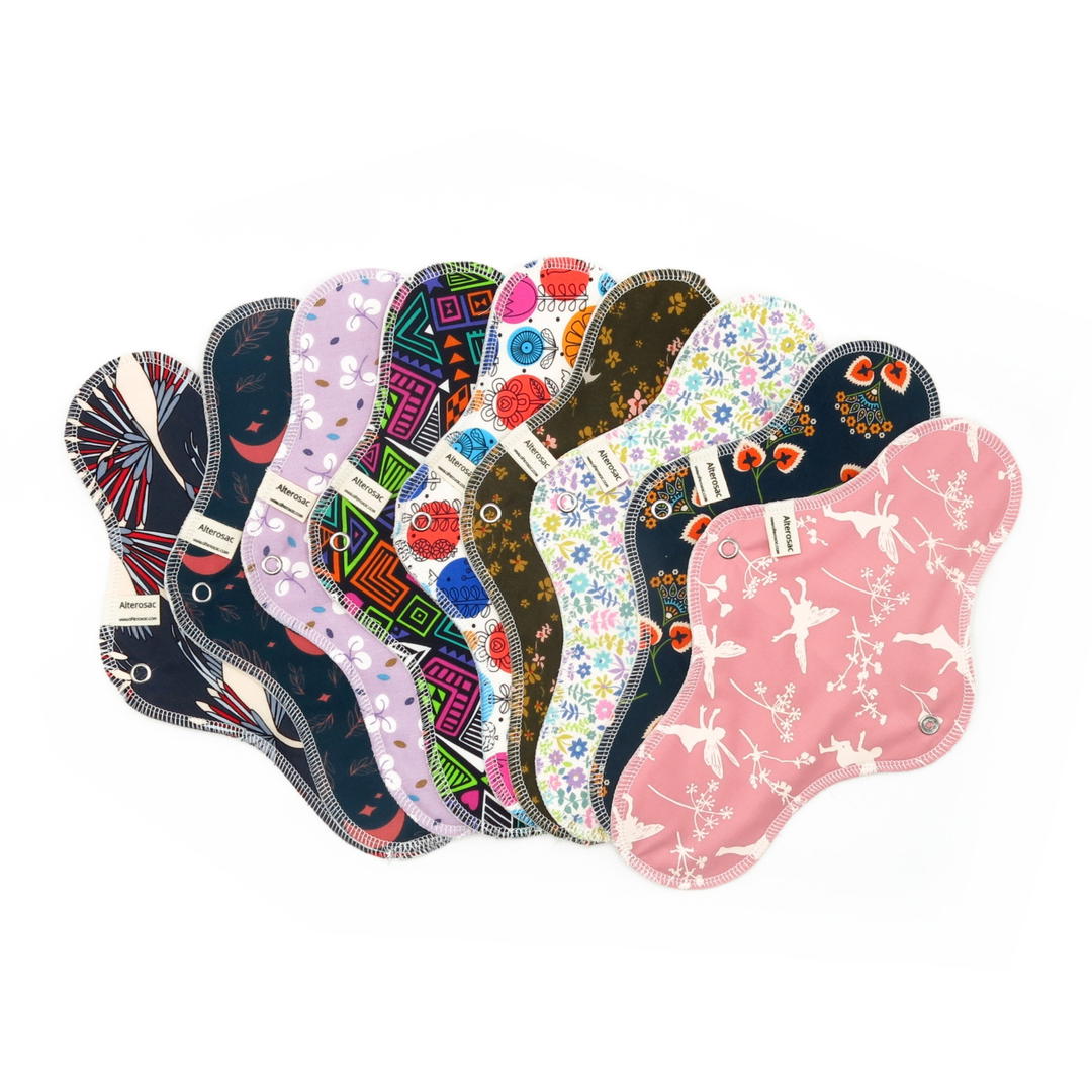 Serviette Hygiénique Nuit Lavable - Motif Aléatoire 