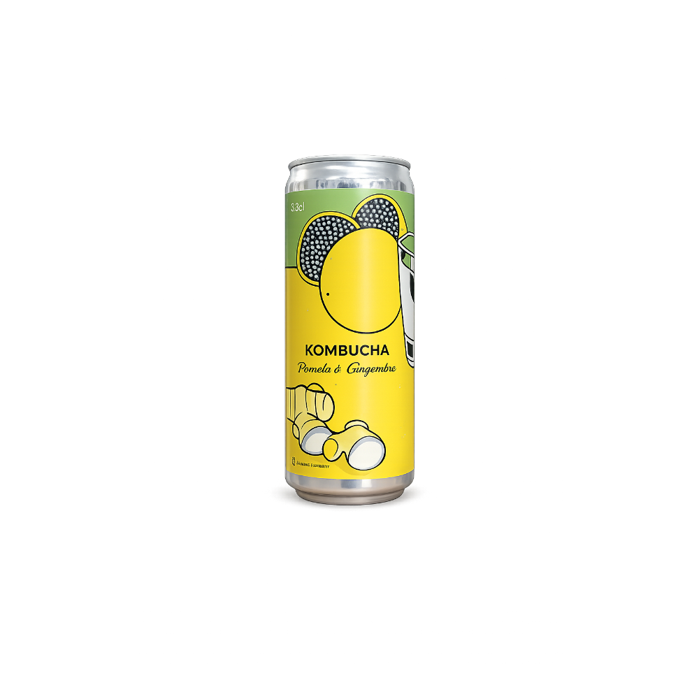 Kombucha pomelo et gingembre canette bio