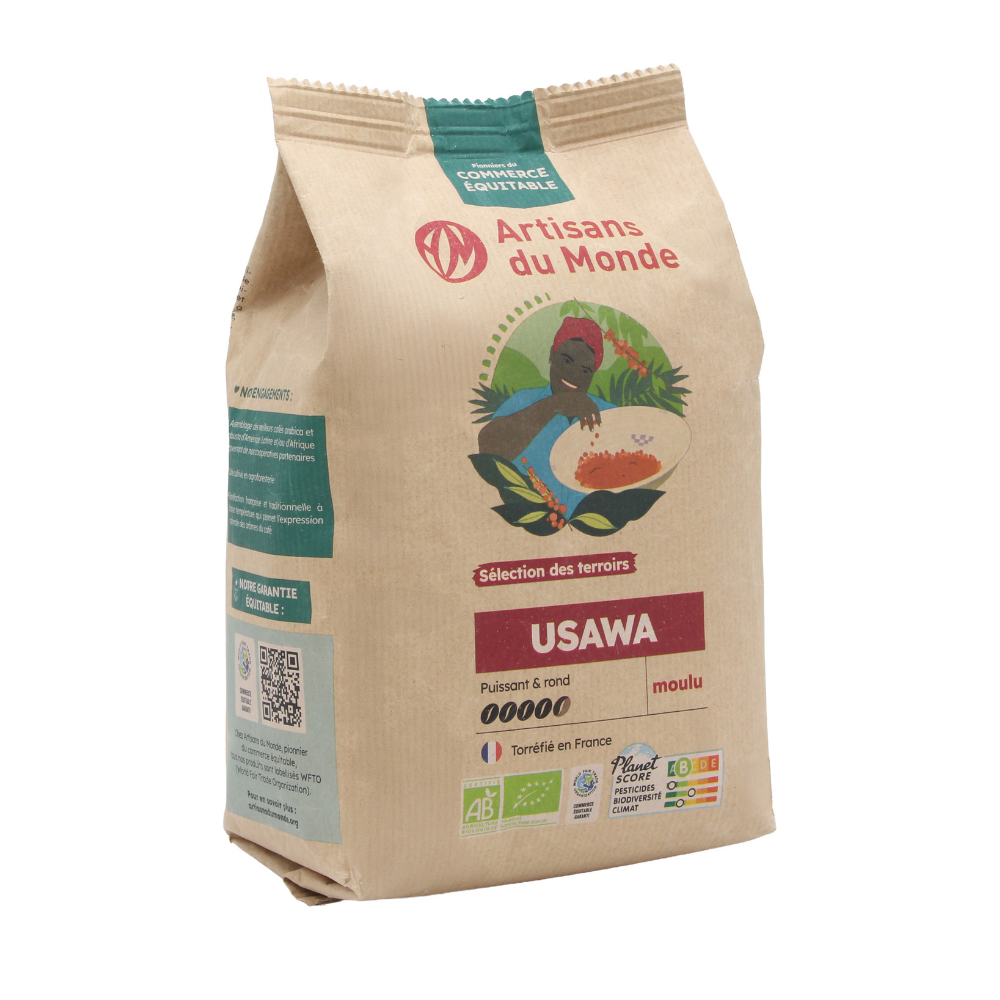 Café moulu Usawa corsé arabica robusta bio équitable