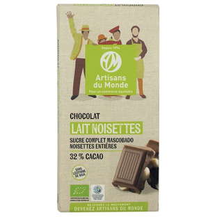 Chocolat au lait noisettes - bio et equitable