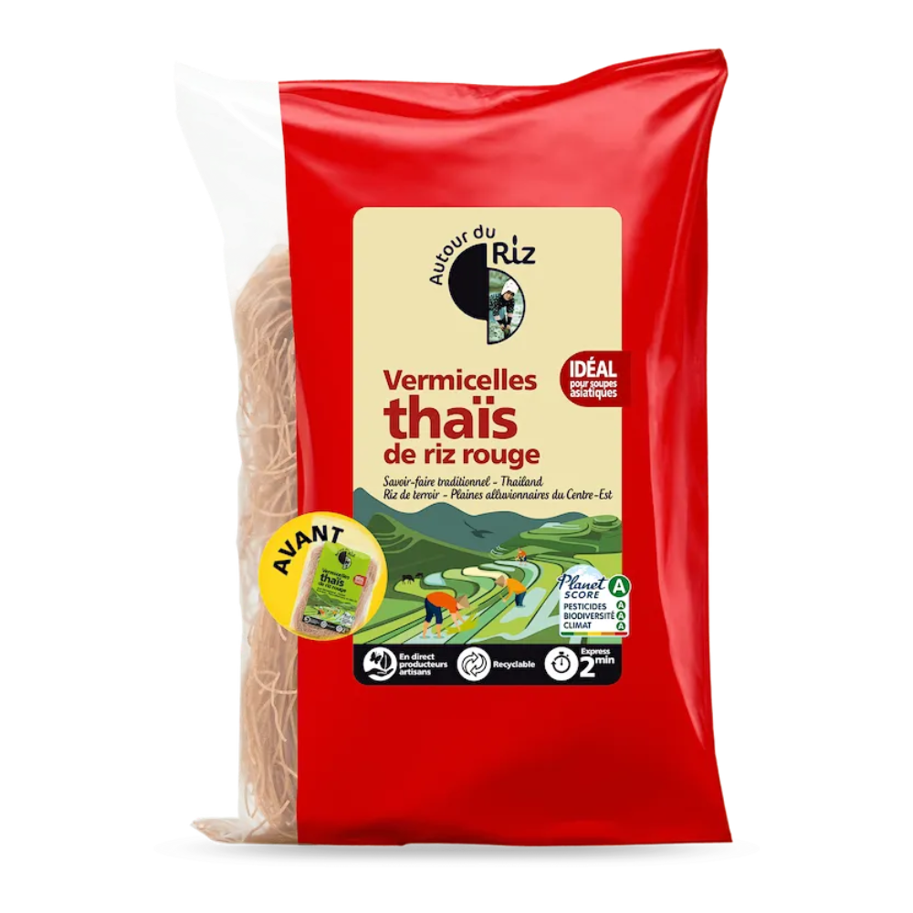 Vermicelles de riz thaï rouge bio
