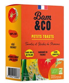 Petits toasts tomates et herbes de provence bio