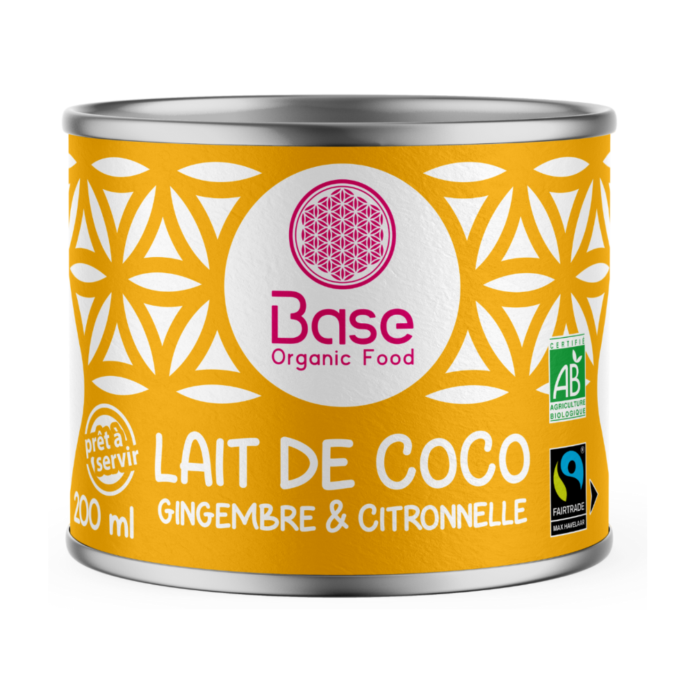 Lait de coco gingembre et citronelle bio