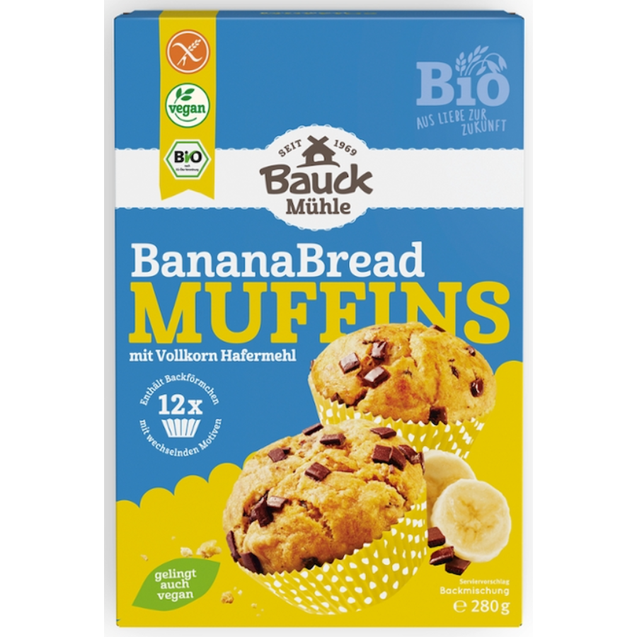 Bio Banana Bread Muffins Backmischung, glutenfrei