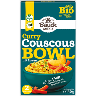 Bio Curry Couscous Bowl mit Linsen