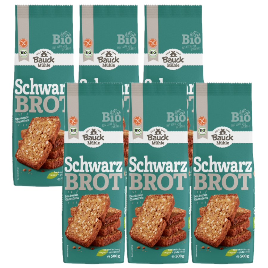 Bio Schwarzbrot Backmischung, glutenfrei, Karton 6 Stk.
