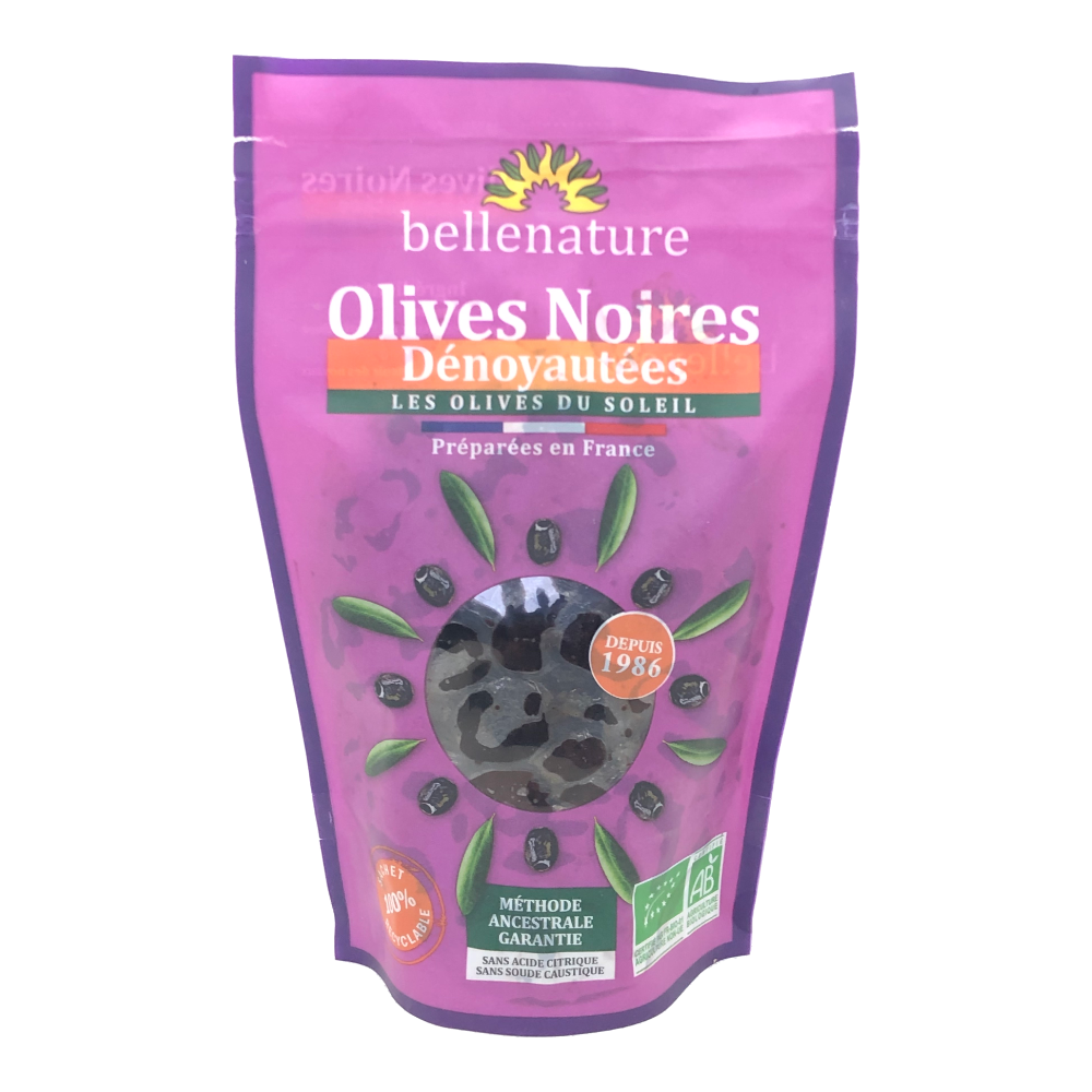 Olives noires dénoyautées bio
