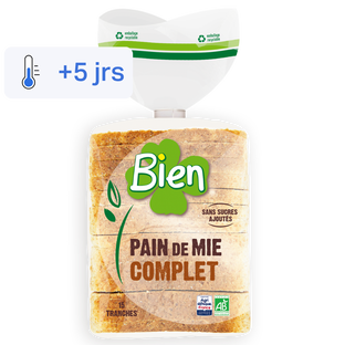 Pain de mie tranché à la farine complète de blé bio et équitable
