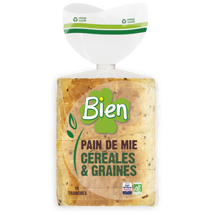 Pain de mie tranché aux céréales et graines bio et équitable