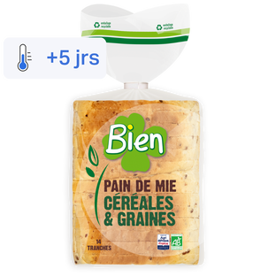 Pain de mie tranché aux céréales et graines bio et équitable