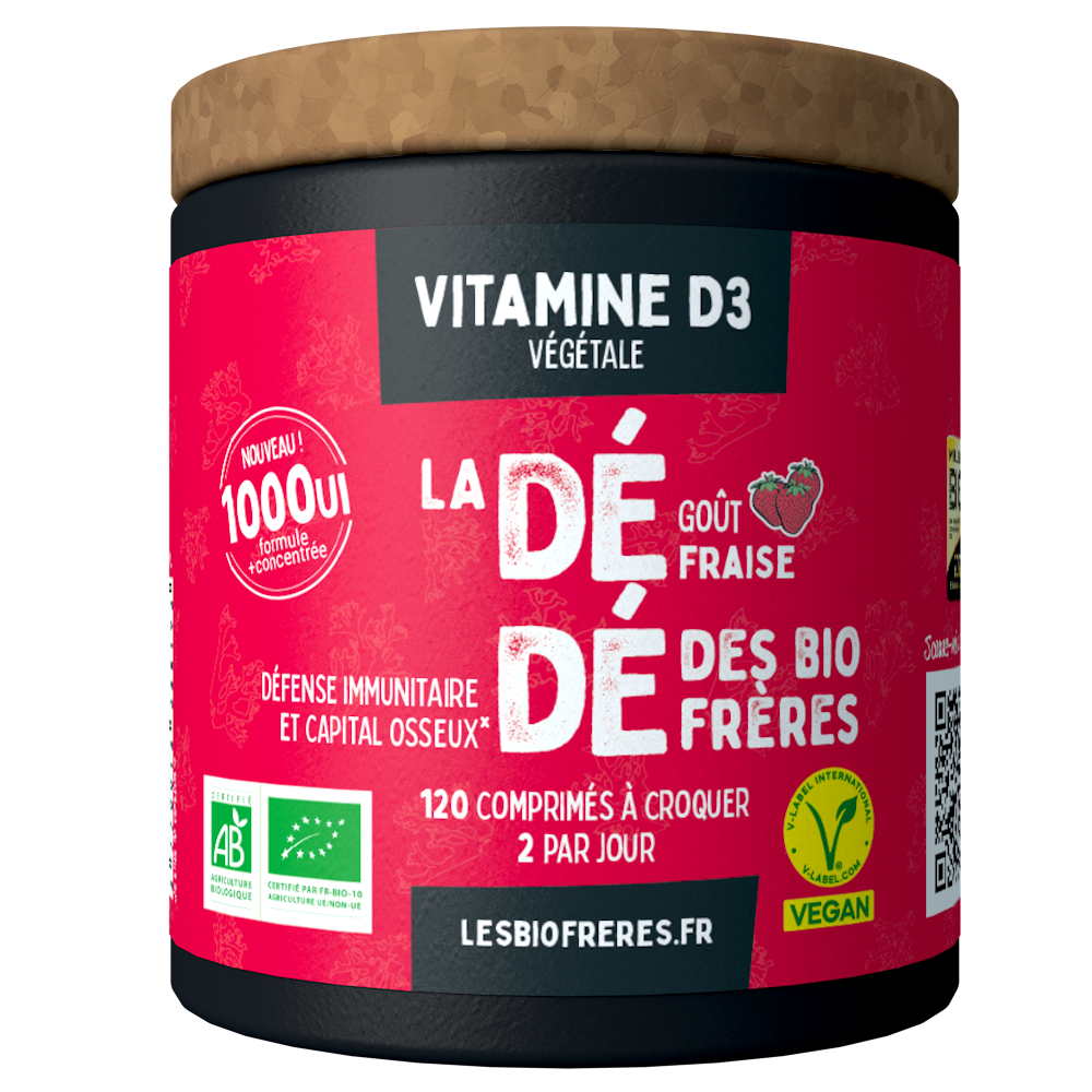 Vitamine D3 fraise bio x 120