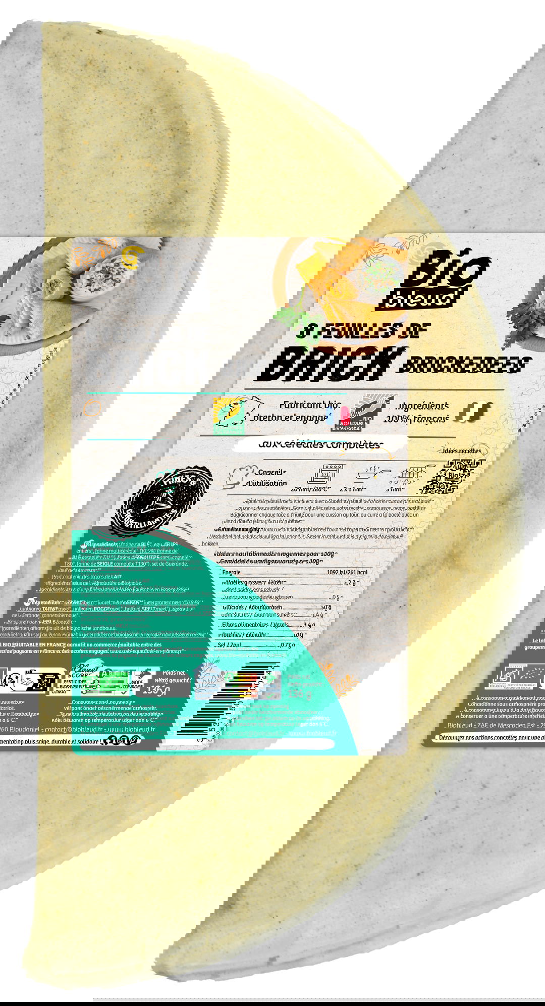 Feuilles de brick bio et équitable x8