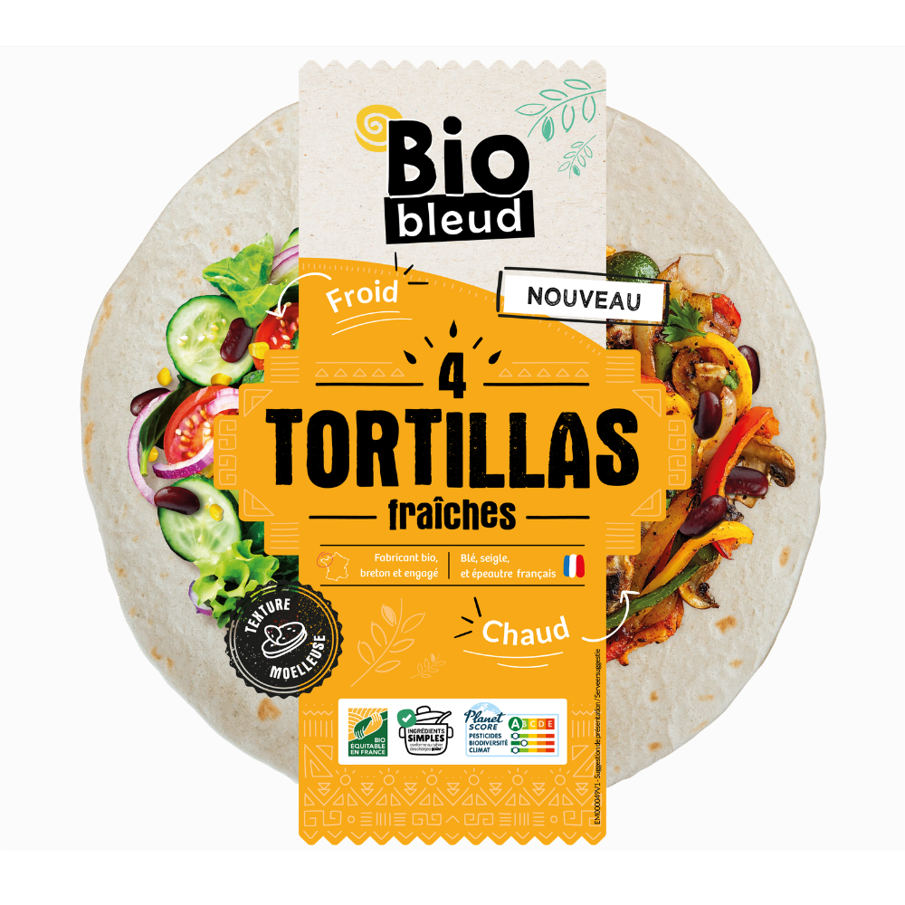 Tortillas fraîches wraps de blé bio et équitable x4
