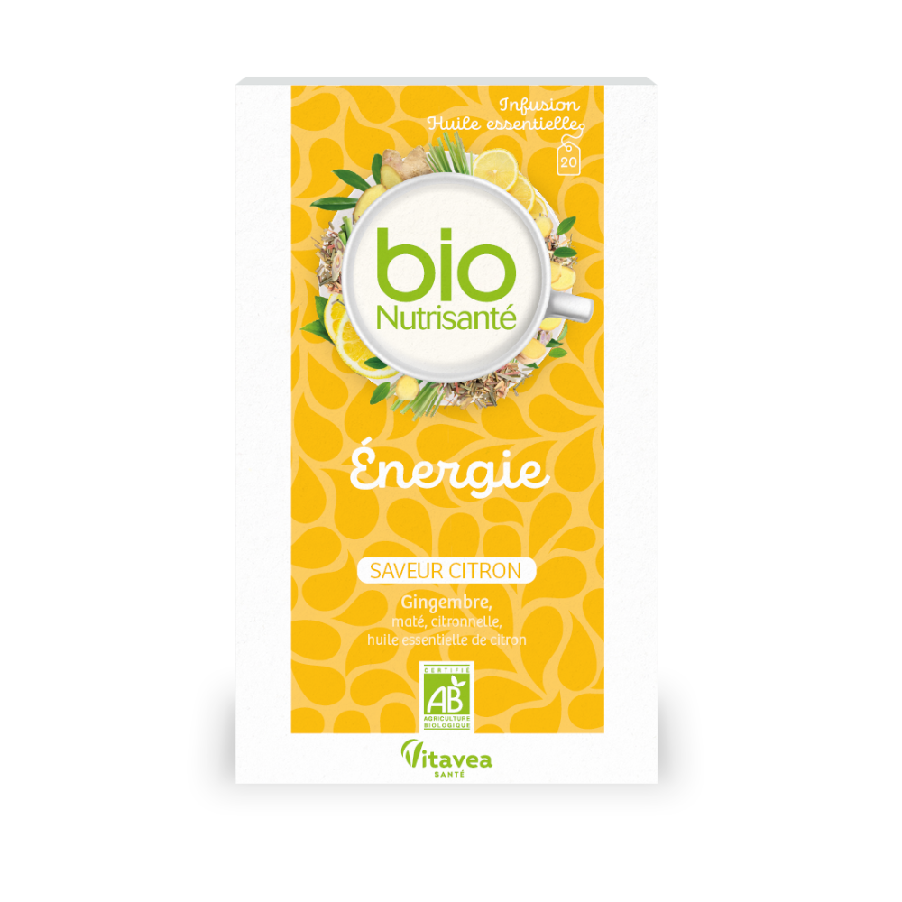 Infusion gingembre, maté, citronnelle bio x 20