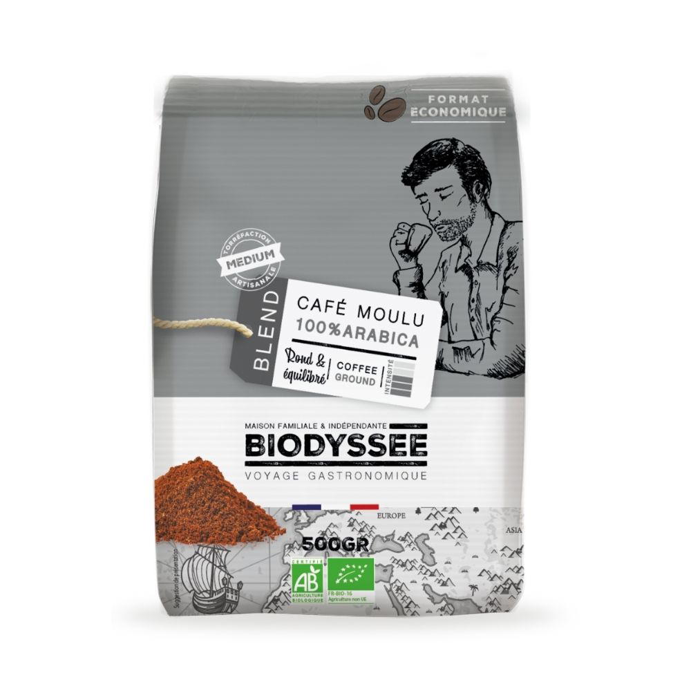 Café moulu 100% arabica equilibré bio