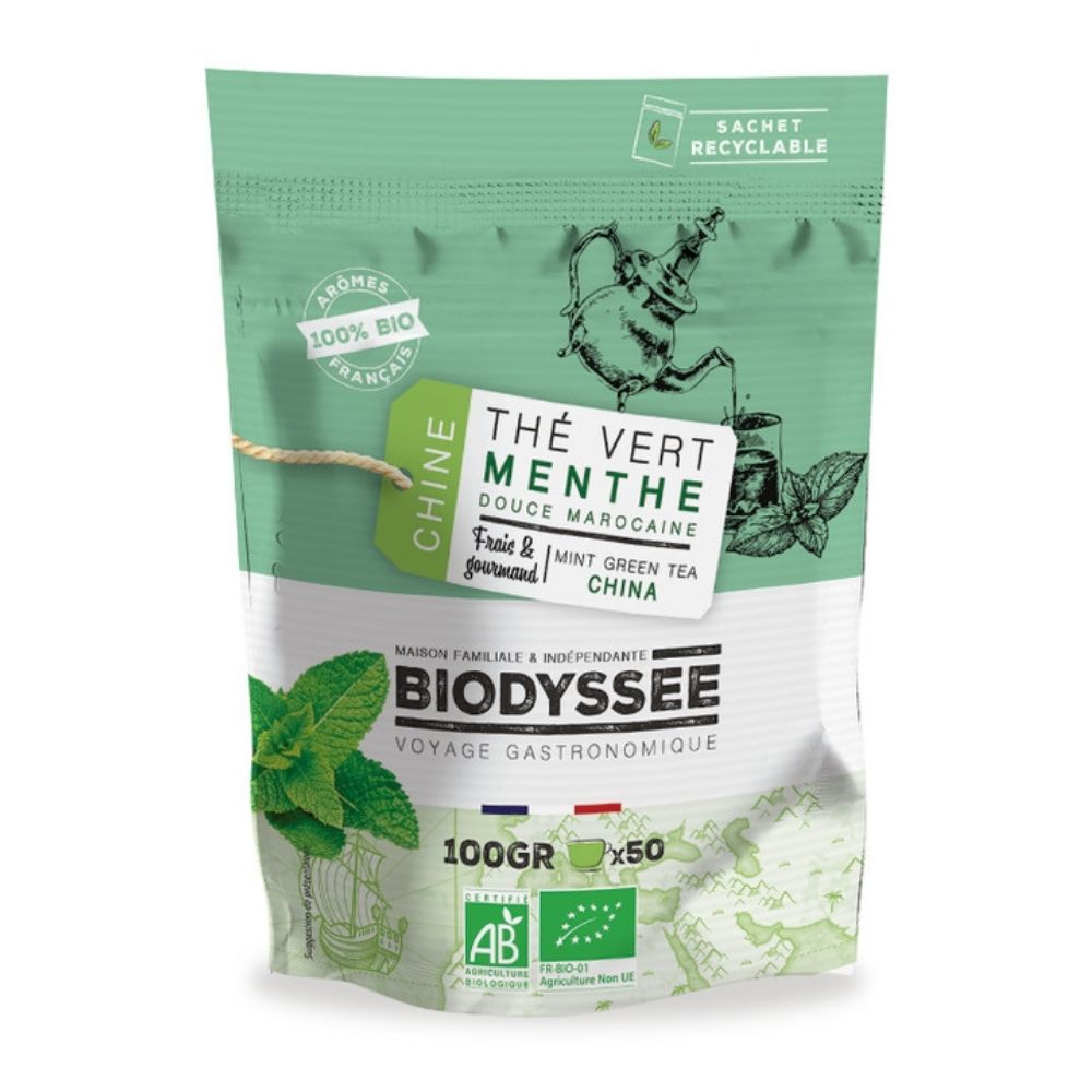 Thé vert à la menthe douce marocaine bio