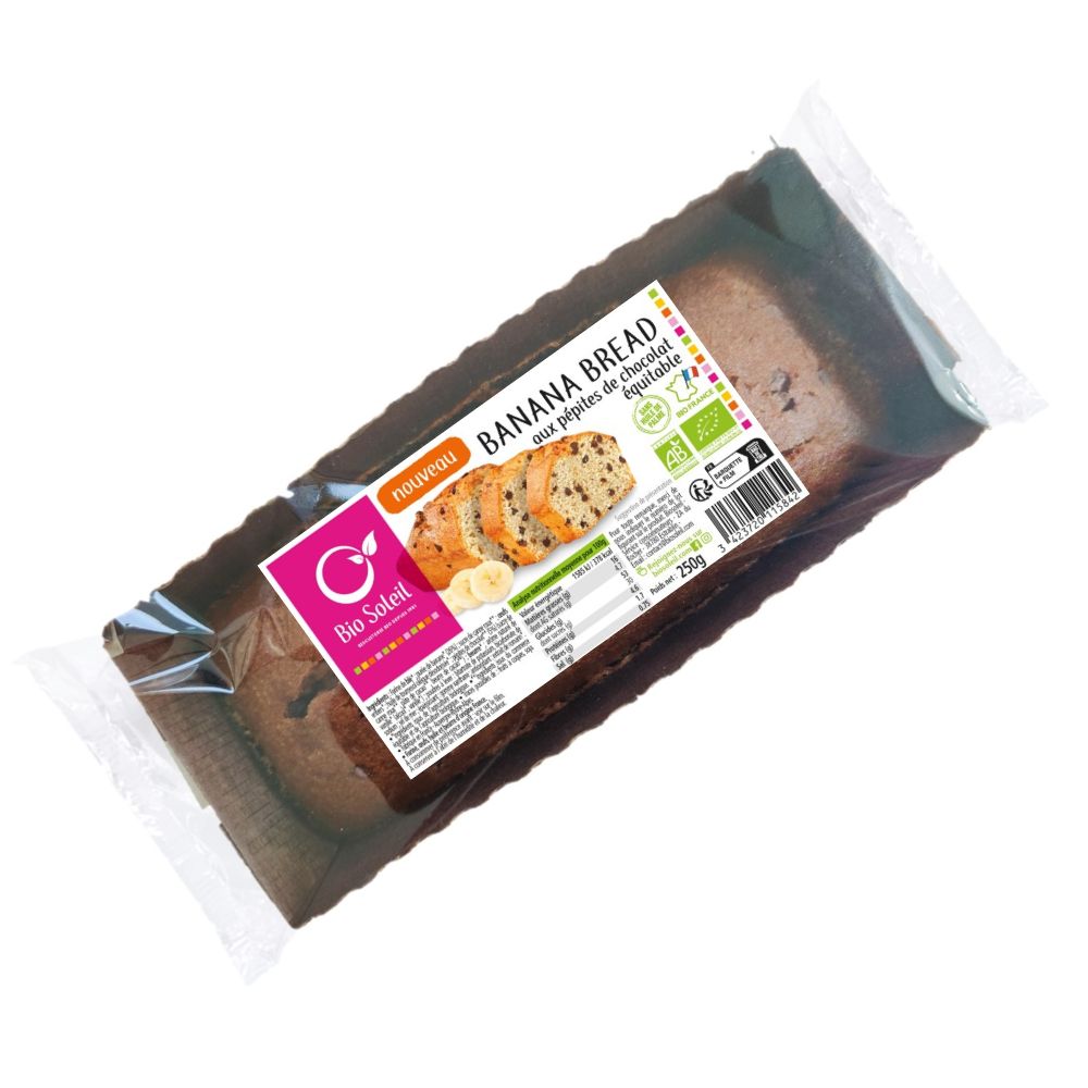 Banana bread aux pépites de chocolat équitable bio