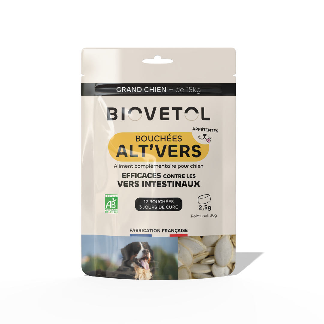 Bouchées contre les vers - alt’vers grand chien >15kgs bio x 6