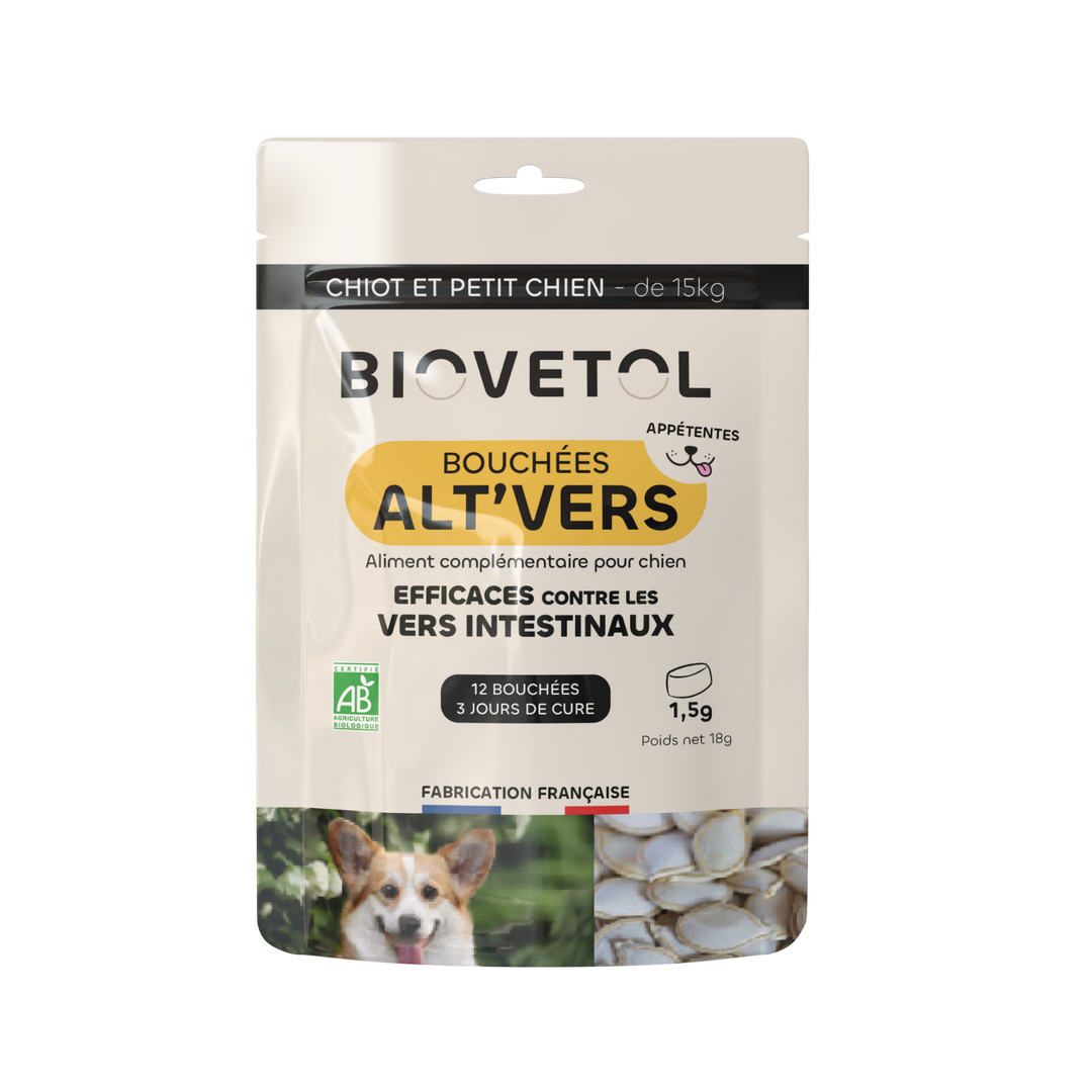 Bouchées contre les vers - alt’vers petit chien < 15kgs bio x 6
