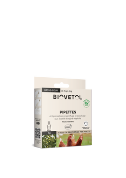 Pipettes antiparasitaires basse cour 1ml (x3) Bio