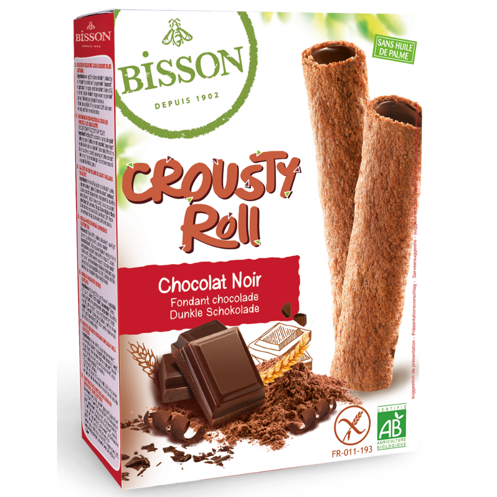 Biscuits fourrés crousty roll chocolat noir bio