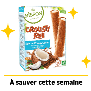 Biscuits fourrés crousty roll coco cacao bio