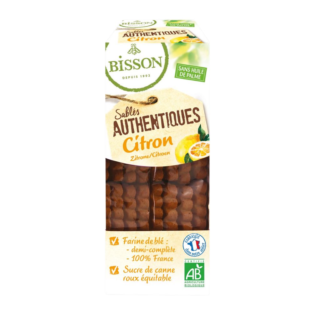 Biscuits sablés authentiques citron bio