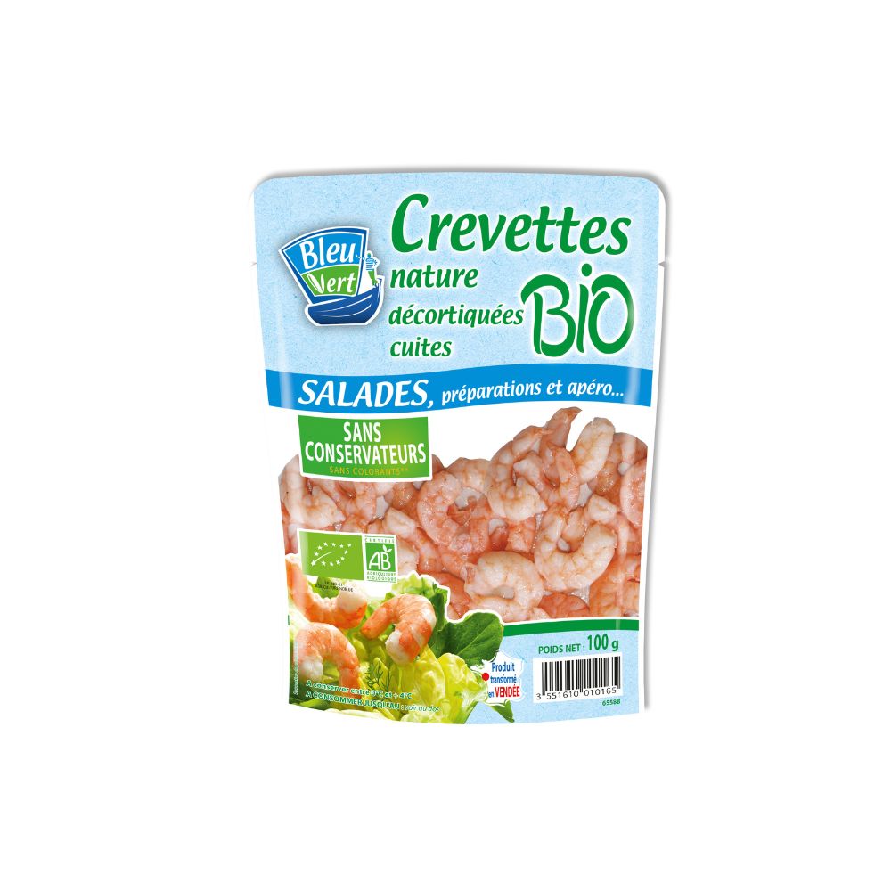 Crevettes cuites décortiquées bio