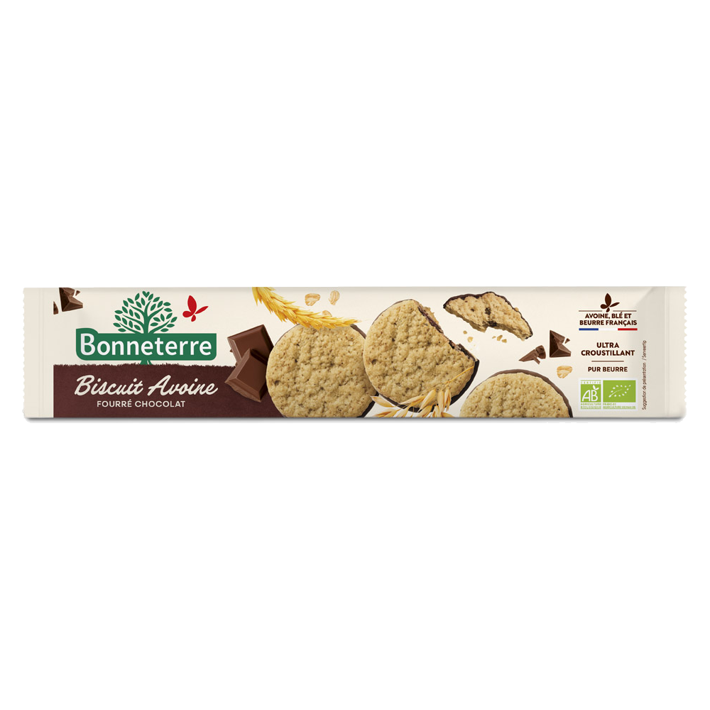 Biscuits avoine fourrés chocolat bio