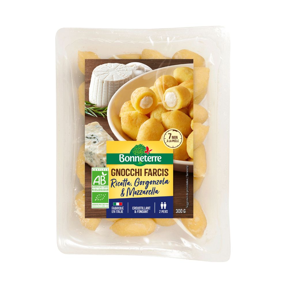 Gnocchi farcis ricotta gorgonzola et mozzarella bio