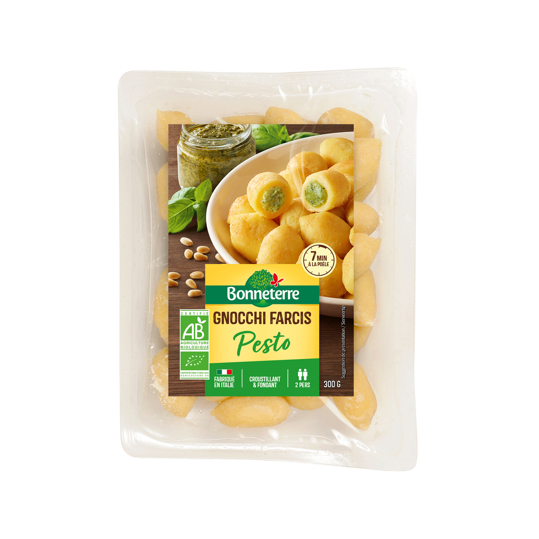 Gnocchis farcis au pesto bio
