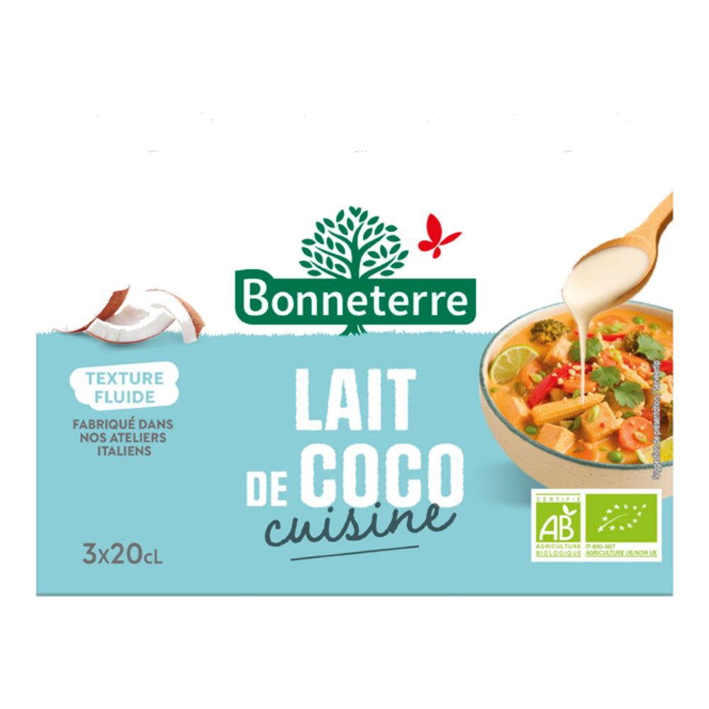 Lait de coco cuisine 3x20cl bio 