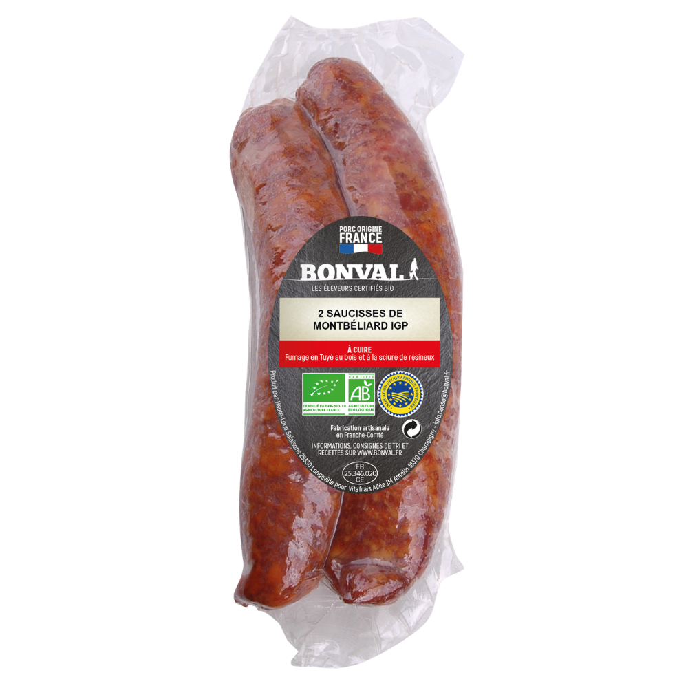 Saucisses de Montbéliard IGP x2 bio