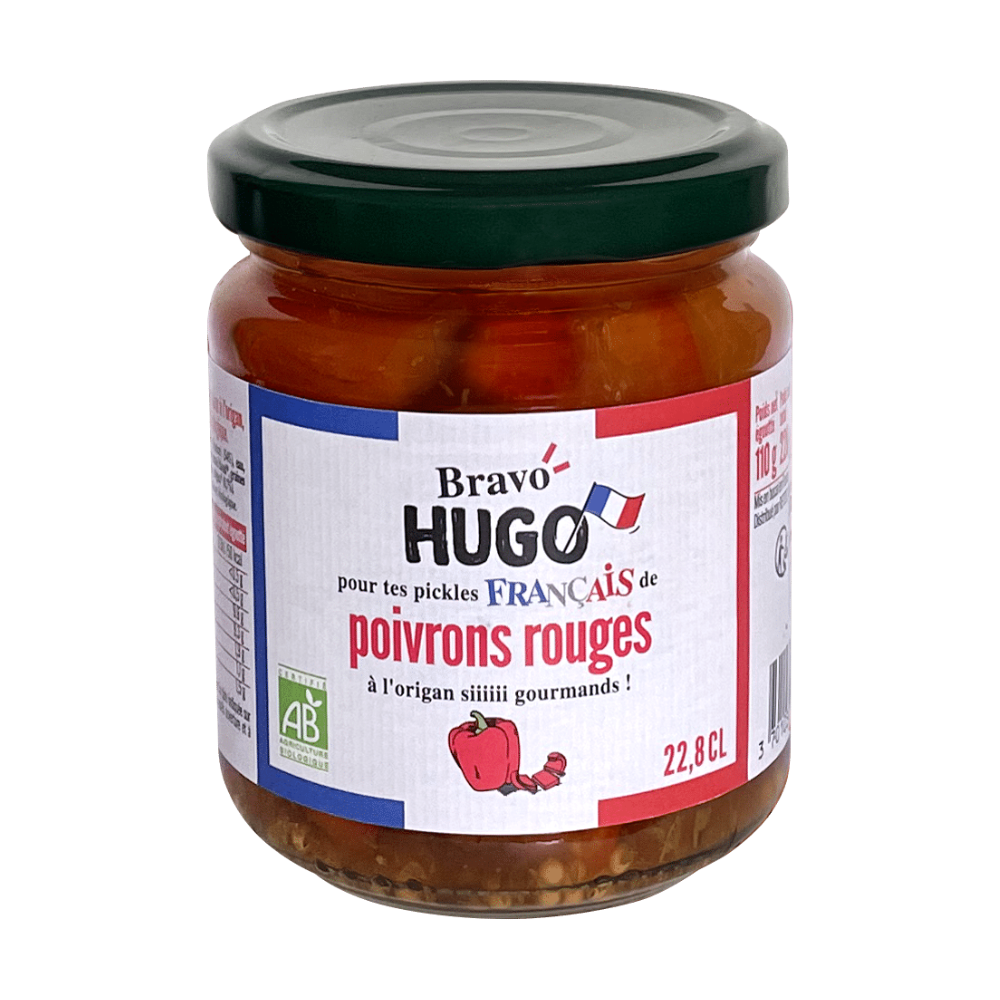 Pickles de poivrons rouges à l'origan bio