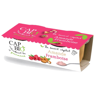 Dessert végétal framboise amande bio 2x100g
